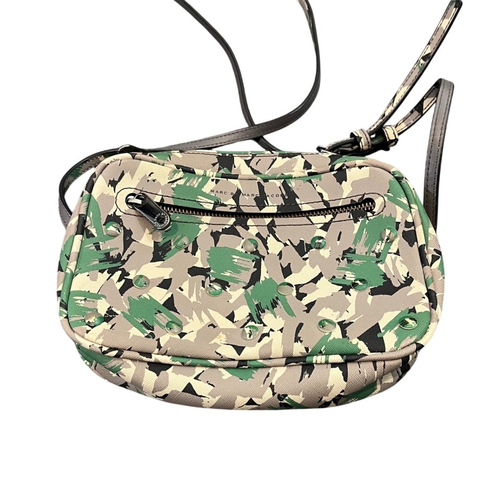 Marc by Marc Jacobs Crossbody Bag Womens OS Green Camo Studded Canvas Purse
